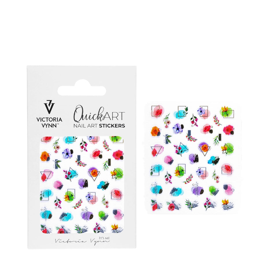 Victoria Vynn Quick Art Nail Stickers 05 Medium - arranged with the included components on a white background