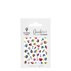 Victoria Vynn Quick Art Nail Stickers 06 Medium - arranged with the included components on a white background