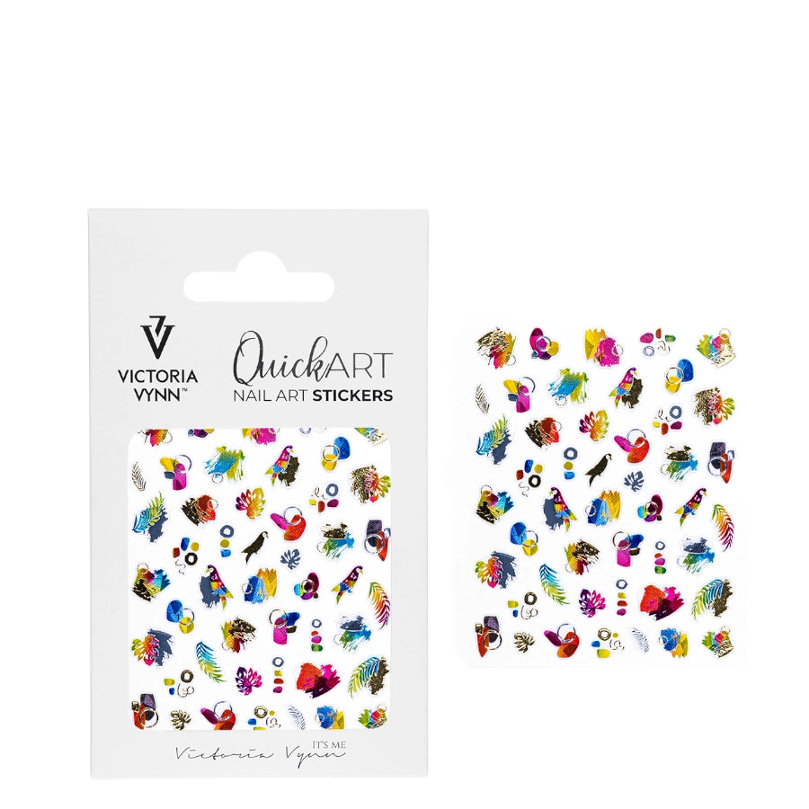 Victoria Vynn Quick Art Nail Stickers 06 Medium - arranged with the included components on a white background