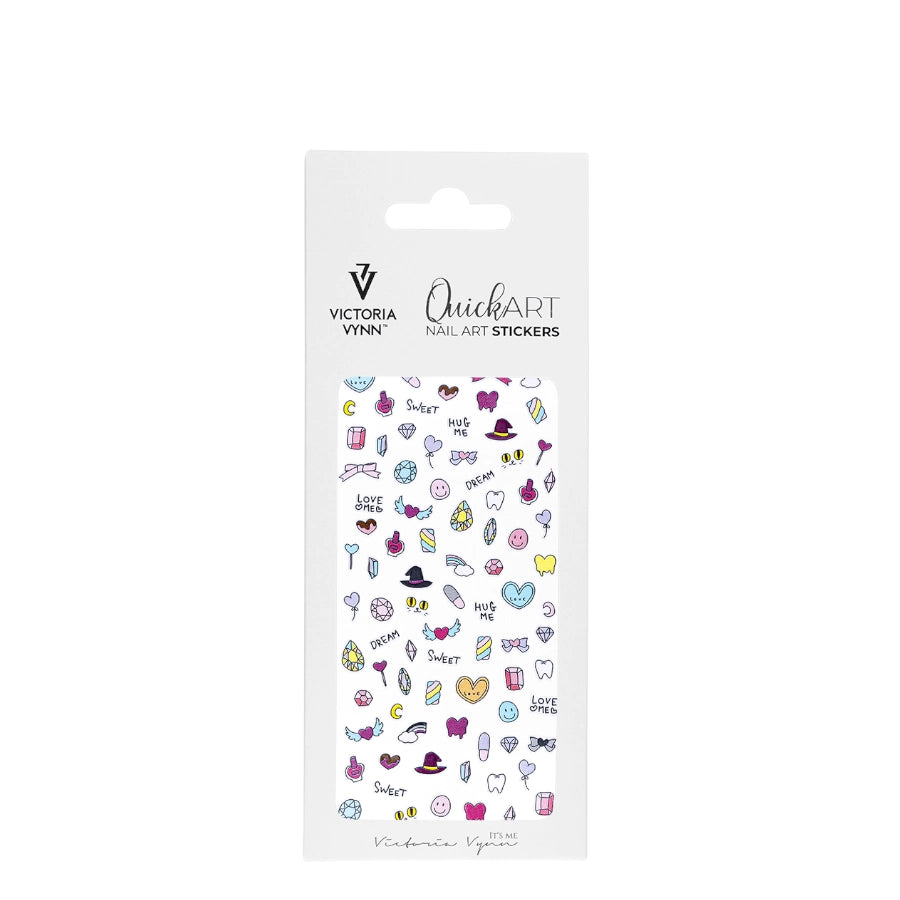 Victoria Vynn Quick Art Nail Stickers 16 Large - isolated on a white background