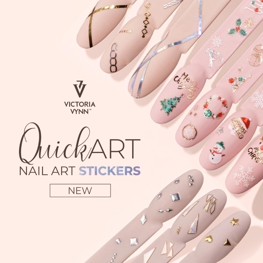 Victoria Vynn Quick Art Nail Stickers 16 Large - shown in use
