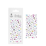 Victoria Vynn Quick Art Nail Stickers 16 Large - arranged with the included components on a white background