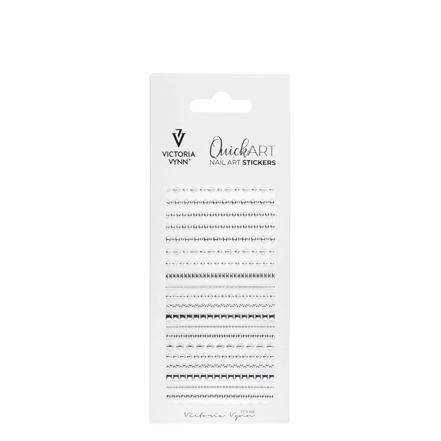 Victoria Vynn Quick Art Nail Stickers 18 Large - arranged with the included components on a white background