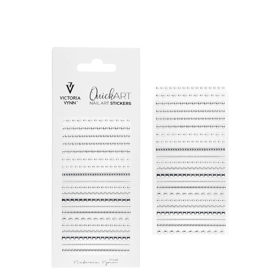 Victoria Vynn Quick Art Nail Stickers 18 Large - arranged with the included components on a white background