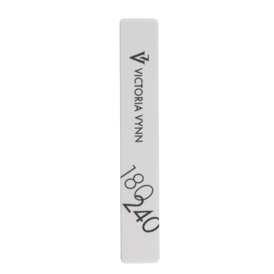 Victoria Vynn Rectangular Nail Buffer White 180/240 - isolated on a white background