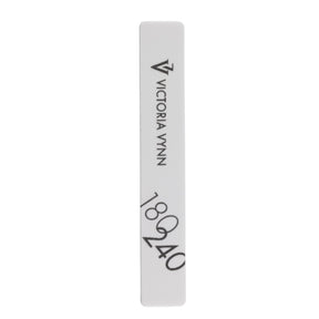Victoria Vynn Rectangular Nail Buffer White 180/240 - isolated on a white background