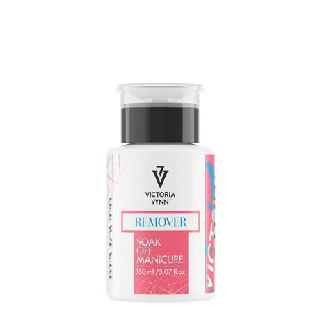 Victoria Vynn Remover Soak Off Manicure - 150ml - product and colour sample arranged on a white background
