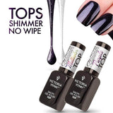Victoria Vynn Shimmer Top No Wipe Purple - product and colour sample arranged on a white background