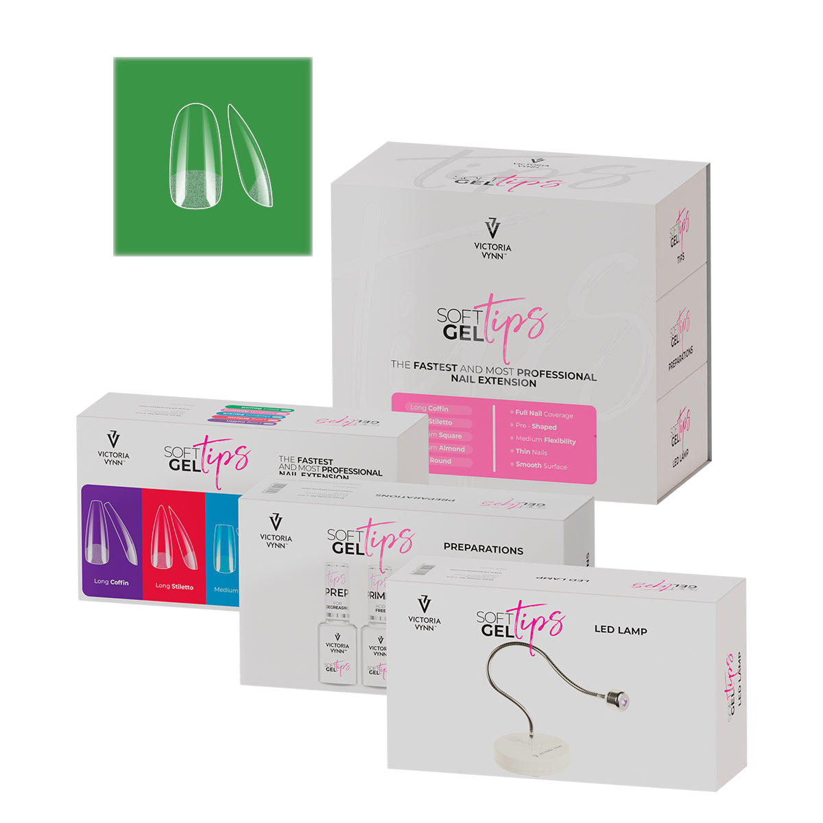 Victoria Vynn Soft Gel Nail Kit & LED Lamp - isolated on a white background