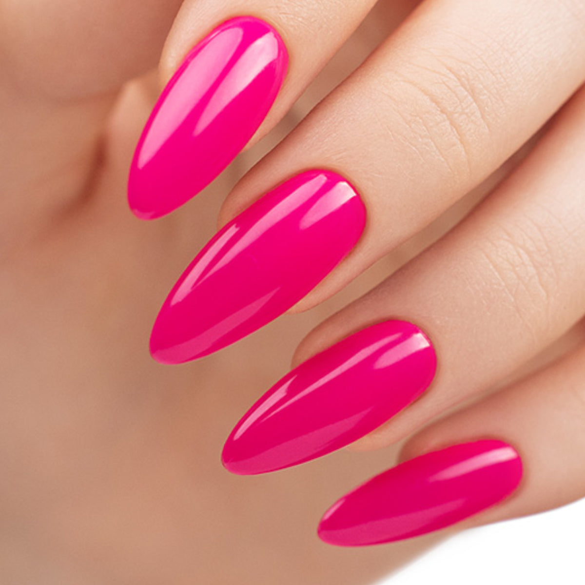 Victoria Vynn Soft Gel Tips, 500 Medium Almond Pieces - colour shown on manicured nails