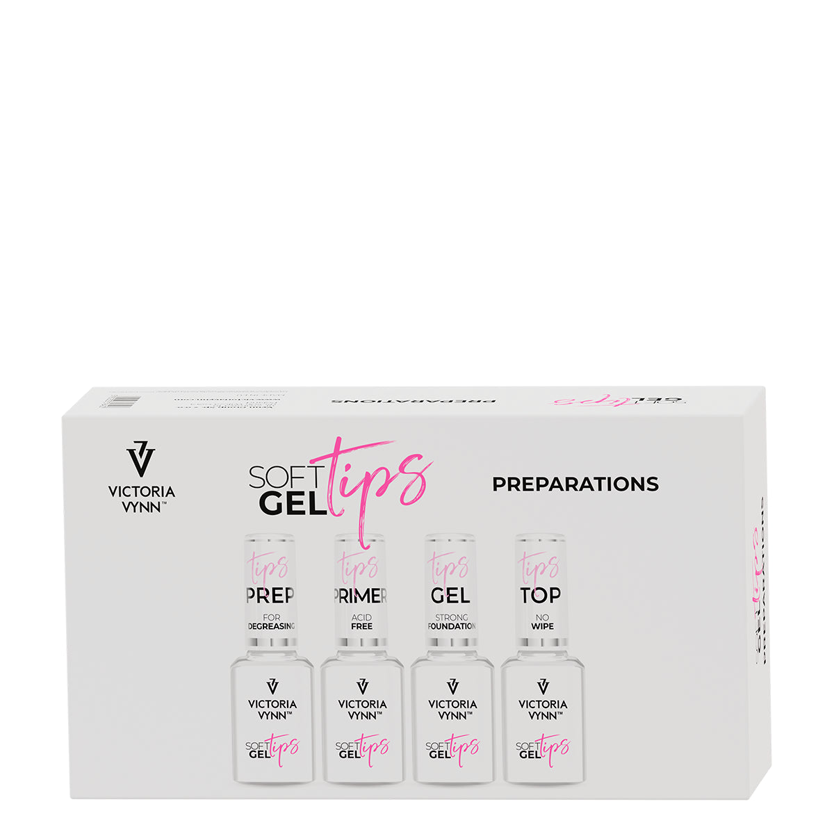 Victoria Vynn Soft Gel Tips Long Coffin Complete Kit with LED Lamp - isolated on a white background