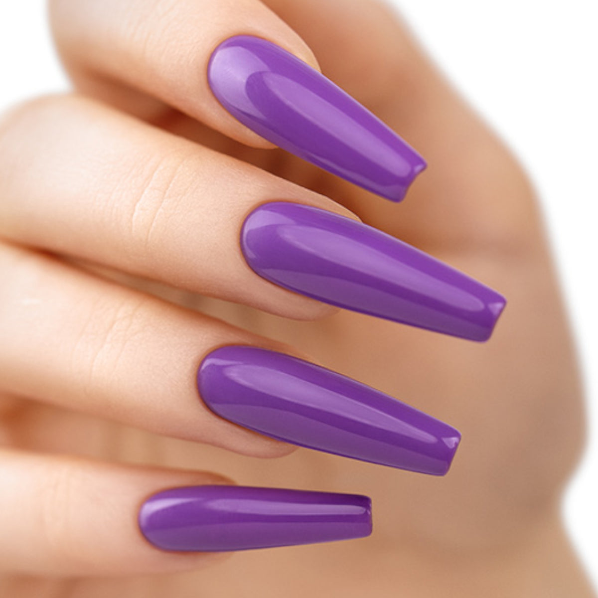 Victoria Vynn Soft Gel Tips Long Coffin - colour shown on manicured nails