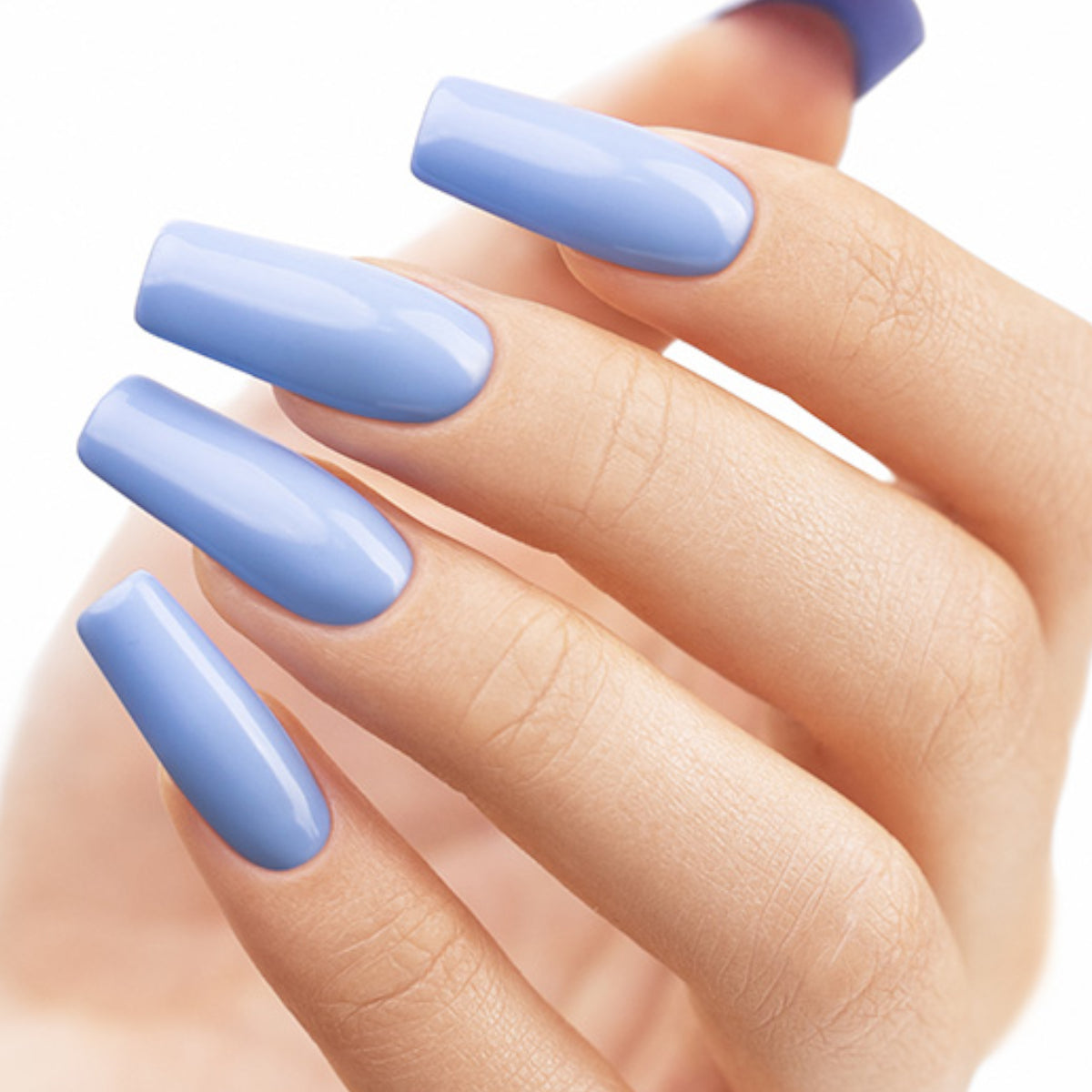 Victoria Vynn Soft Gel Tips Medium Square Complete Kit with LED Lamp - colour shown on manicured nails