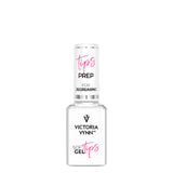 Victoria Vynn Soft Gel Tips Prep for Degreasing - arranged with the included components on a white background
