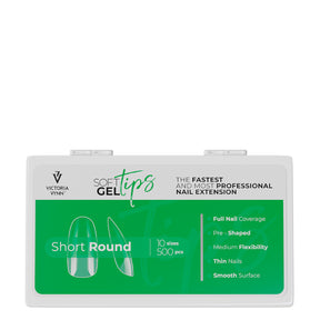 Victoria Vynn Soft Gel Tips Short Round - isolated on a white background