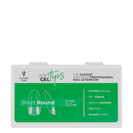 Victoria Vynn Soft Gel Tips Short Round - isolated on a white background