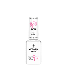 Victoria Vynn Soft Gel Tips Top No Wipe - product and colour sample arranged on a white background