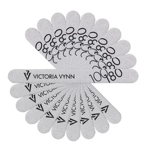 Victoria Vynn Straight Grey Nail Files 100/180 10pcs - isolated on a white background