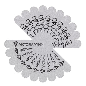 Victoria Vynn Straight Grey Nail Files 180/240 10pcs - isolated on a white background