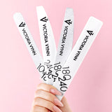 Victoria Vynn Straight Grey Nail Files 180/240 10pcs - dimensions and measurements shown