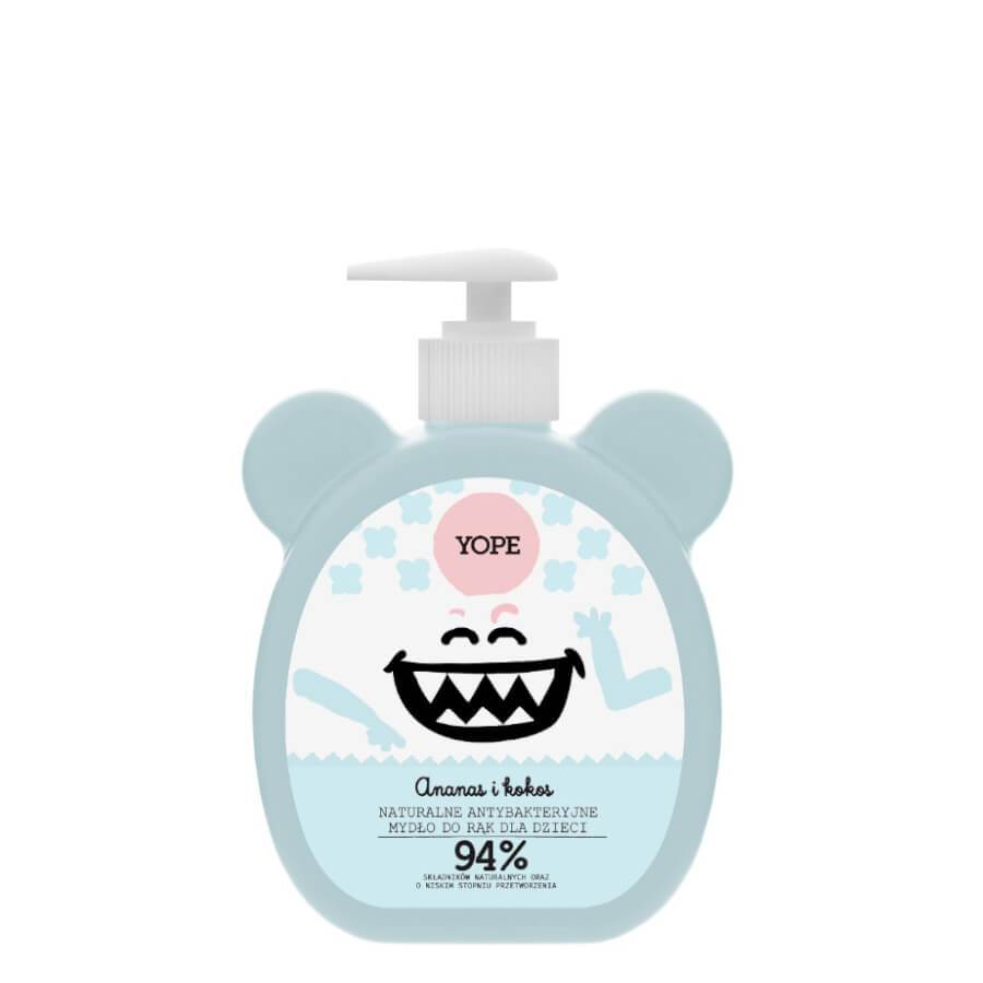 Yope Natural Antibacterial Liquid Hand Soap for Kids Pineapple & Coconut - isolated on a white background
