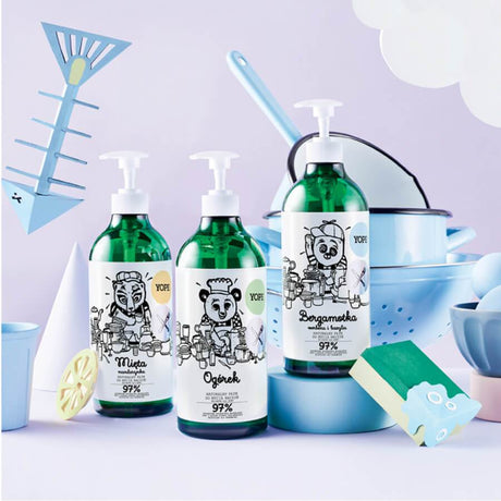 Yope Natural Dishwashing Liquid Cucumber - displayed in a styled studio photograph