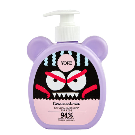Yope Natural Liquid Hand Soap for Kids Coconut & Mint - isolated on a white background