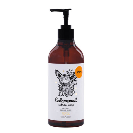 Yope Natural Liquid Soap Cedarwood & Bitter Orange - isolated on a white background