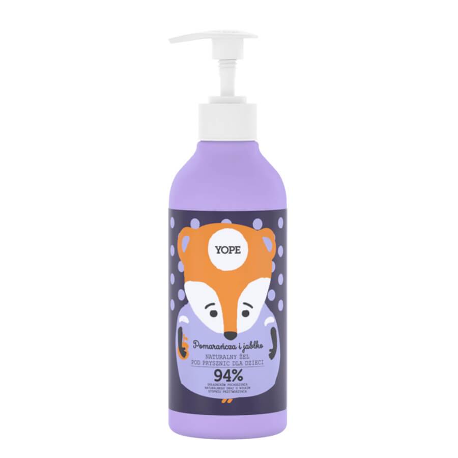 Yope Natural Shower Gel For Kids Orange & Apple - isolated on a white background