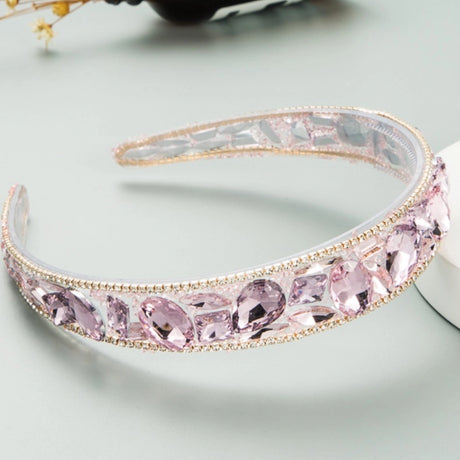 Roxie Collection Luxury Headband Pink with Crystals