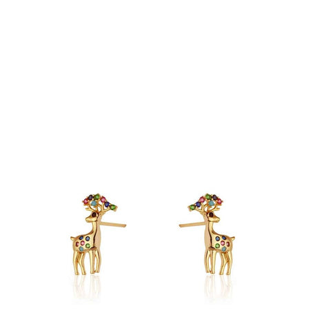 Roxie Surgical Steel Plated 14K Gold Earrings Colour Reindeers2