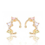 Roxie Surgical Steel 18K Gold Plated Earrings Multi Crystals2