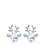 Roxie Surgical Steel Earrings Silver Reindeers2