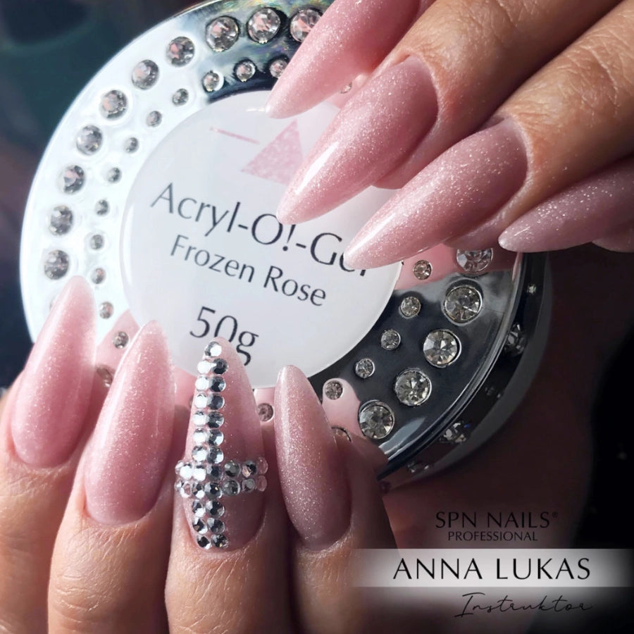 SPN Nails Acryl-O!-Gel Acrylic Gel Frozen Rose on nails2