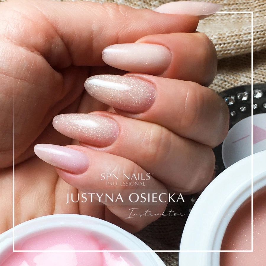 SPN Nails Acryl-O!-Gel Acrylic Gel Rose Quartz on nails