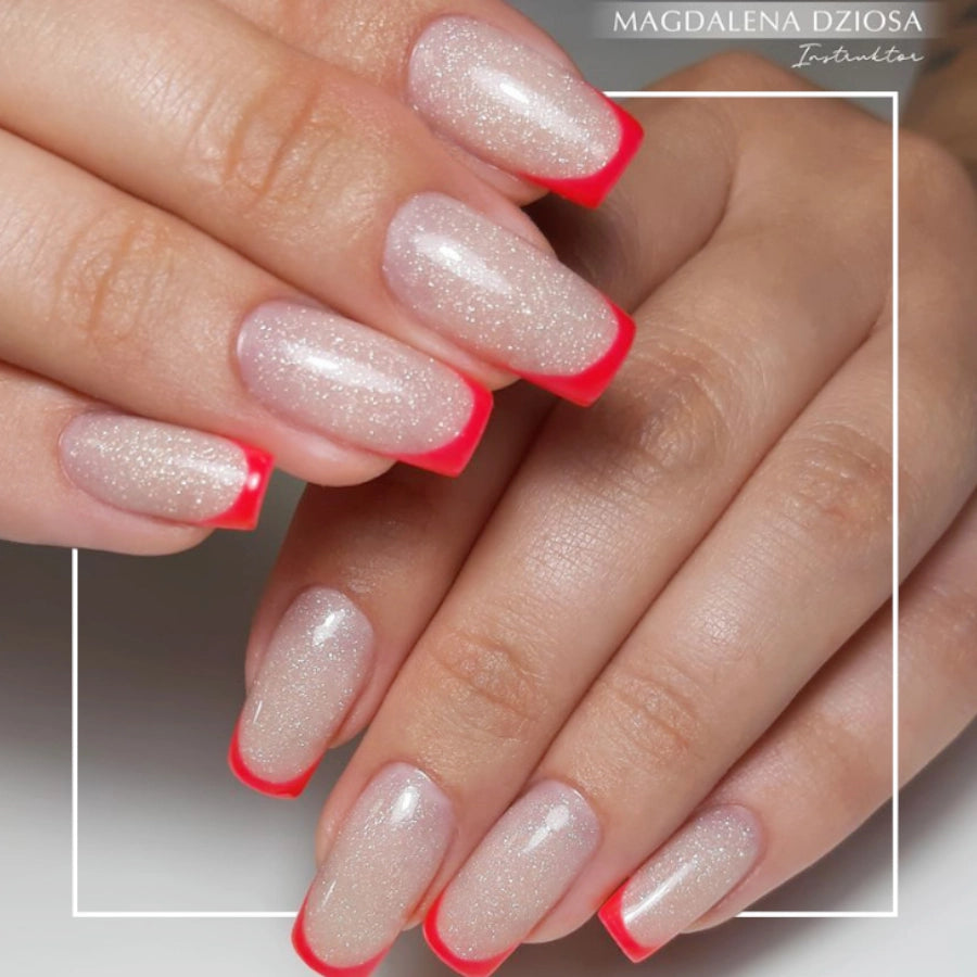 SPN Nails Acryl-O!-Gel Acrylic Gel Sparkling Nude on nails3