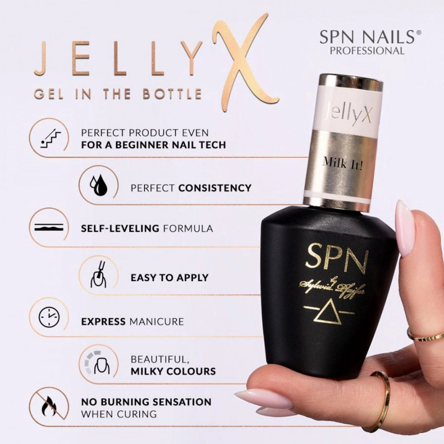SPN Nails Jellyx UV/LED Gel Nail Polish Creme de la Pink