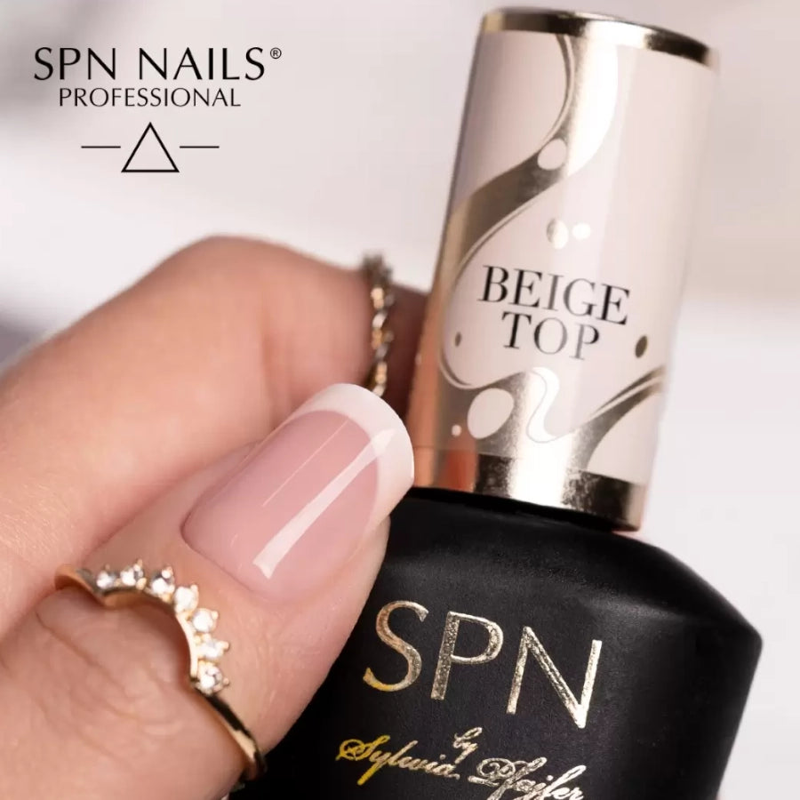 SPN Nails UV LaQ Hybrid Beige Top on nails