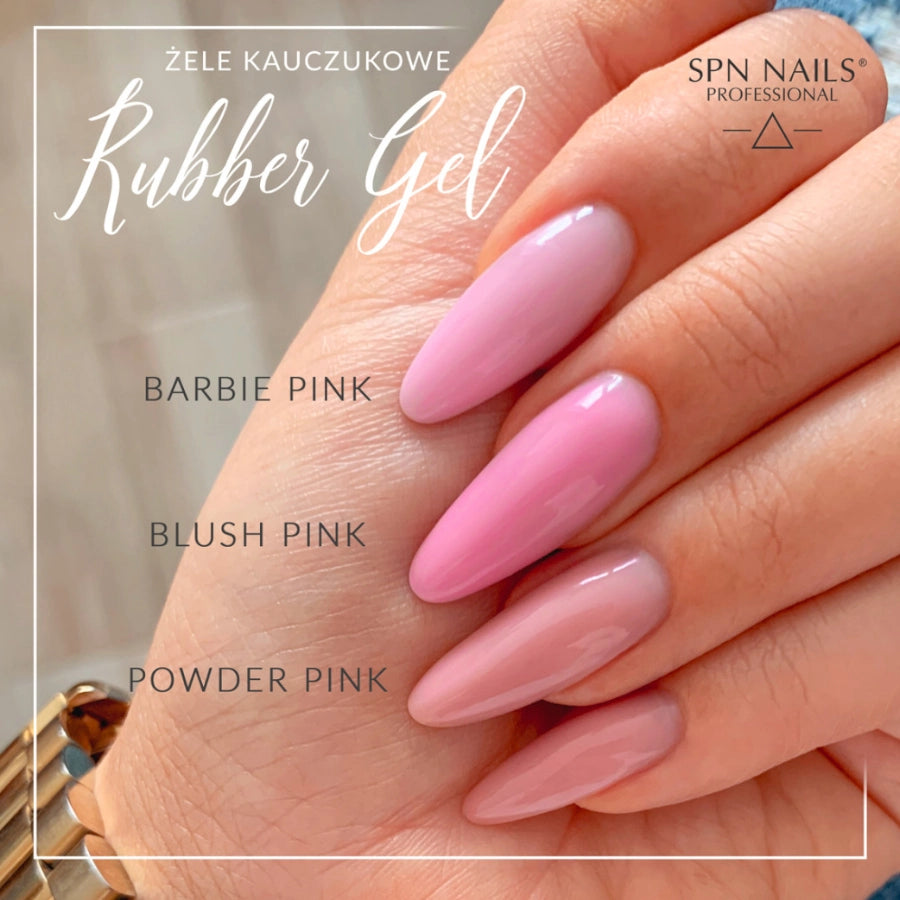 SPN Nails Rubber Nail Gel Powder Pink all shades3