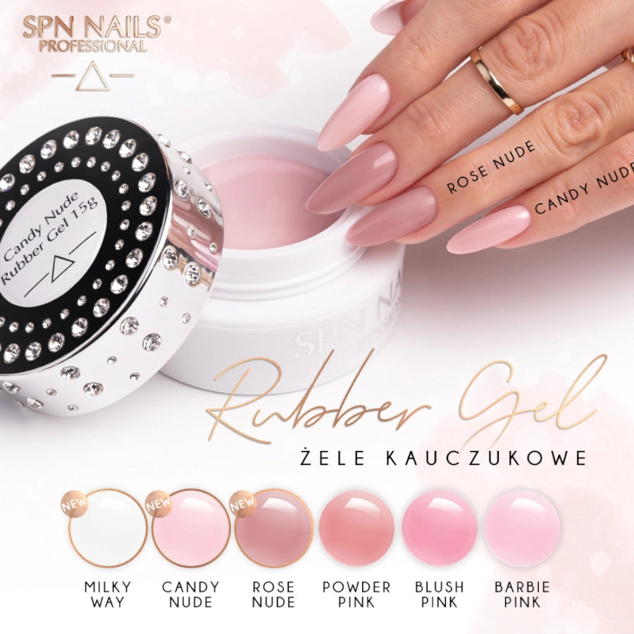 SPN Nails Rubber Nail Gel Milky Way swatch