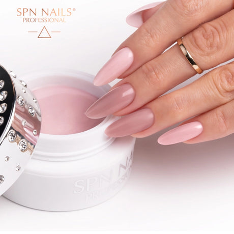 SPN Nails Rubber Nail Gel Candy Nude on nails
