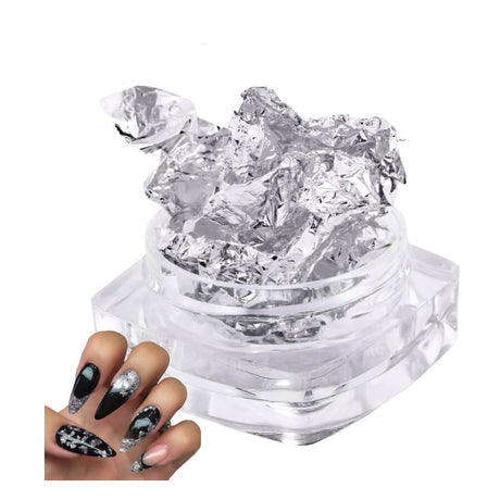 Sunone Silver Manicure Foil Nail Art on nails