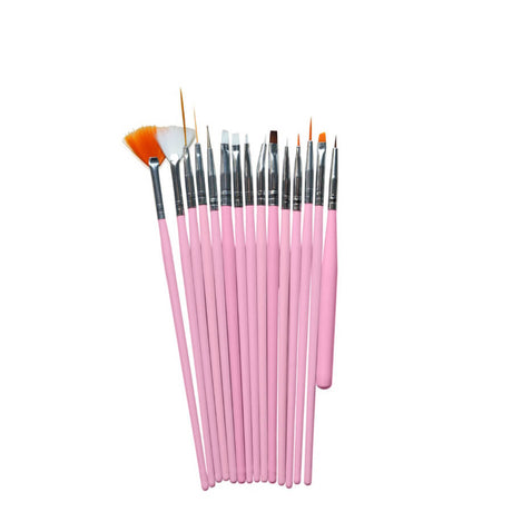 Sunone Professional Nail Brushes Set 15pcs pink
