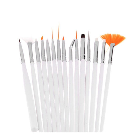 Sunone Professional Nail Brushes Set 15pcs white