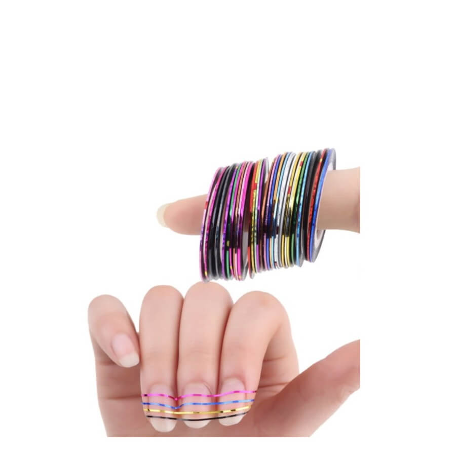 Sunone Nail Sticker Rolls Striping Tapes 5pcs on nails