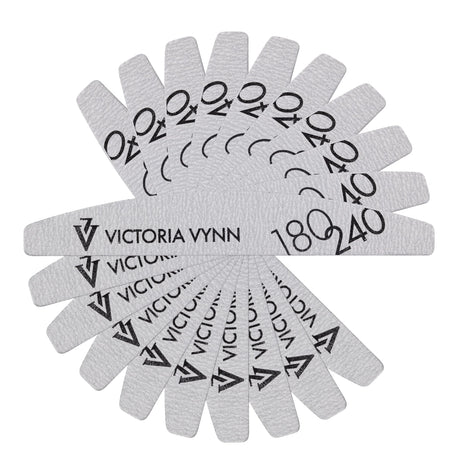 Victoria Vynn Crescent Grey Nail Files 180/240 10pcs