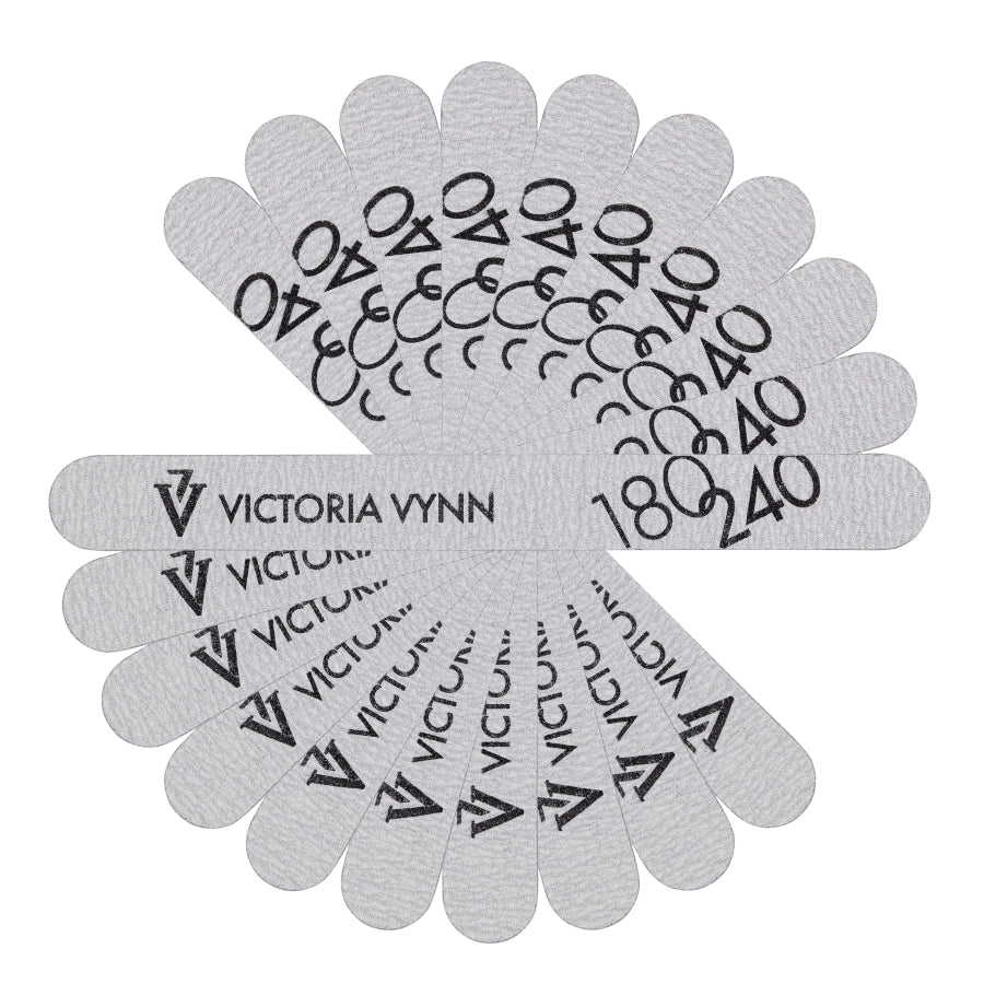 Victoria Vynn Straight Grey Nail Files 180/240 10pcs